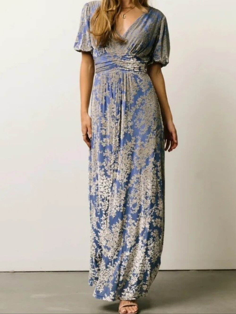 Baltic Born Leslie Velvet Maxi 3XL Dusty Blue Silver Grey